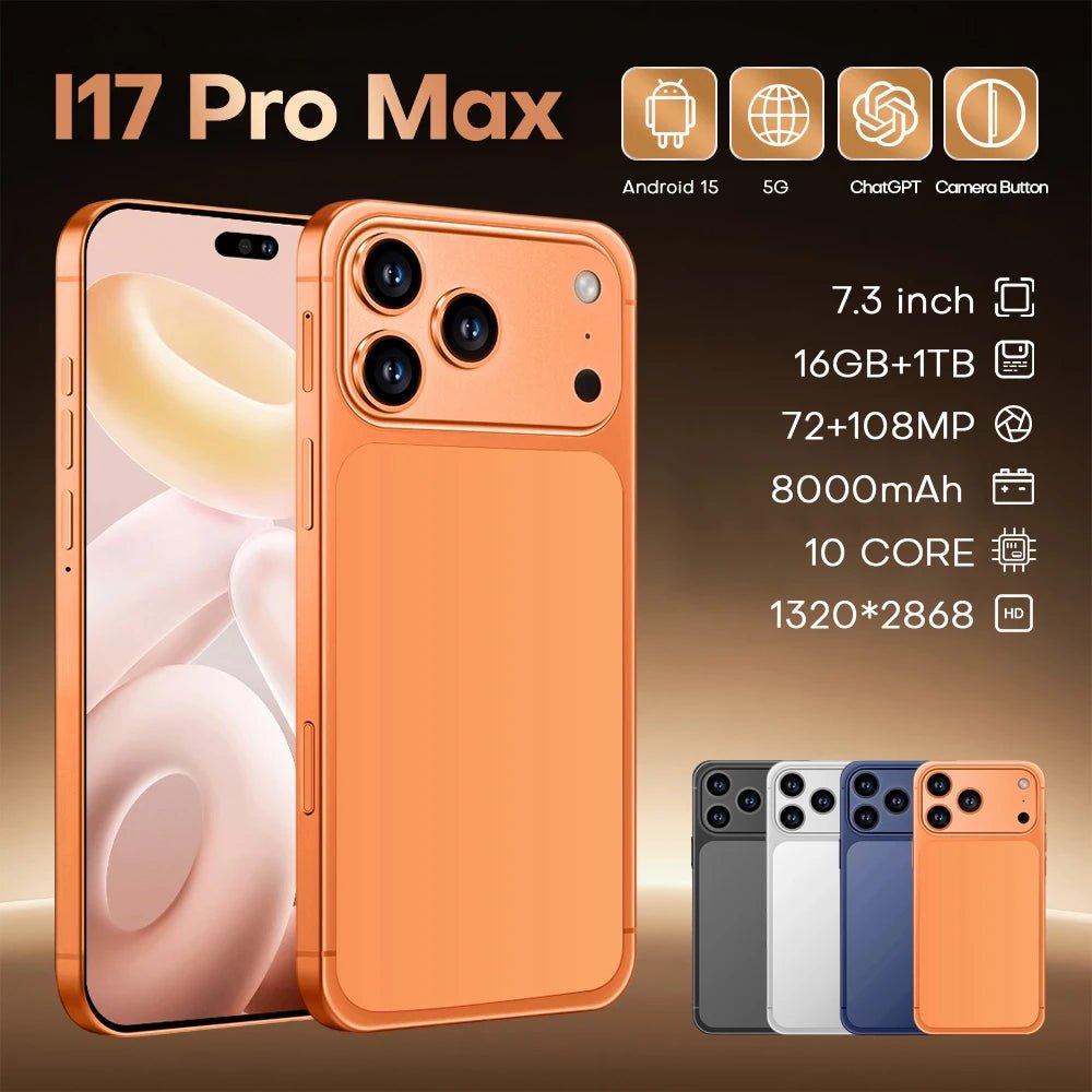 New I17 Pro Max Octa Core LTE/CDMA Dual Sim Global Version Smartphone 16GB+1TB Face Recognition HD 90Hz Mobile Phones Black New I17 Pro Max Octa Core LTE/CDMA Dual Sim Global Version Smartphone 16GB+1TB Face Recognition HD 90Hz Mobile Phones - shop_name