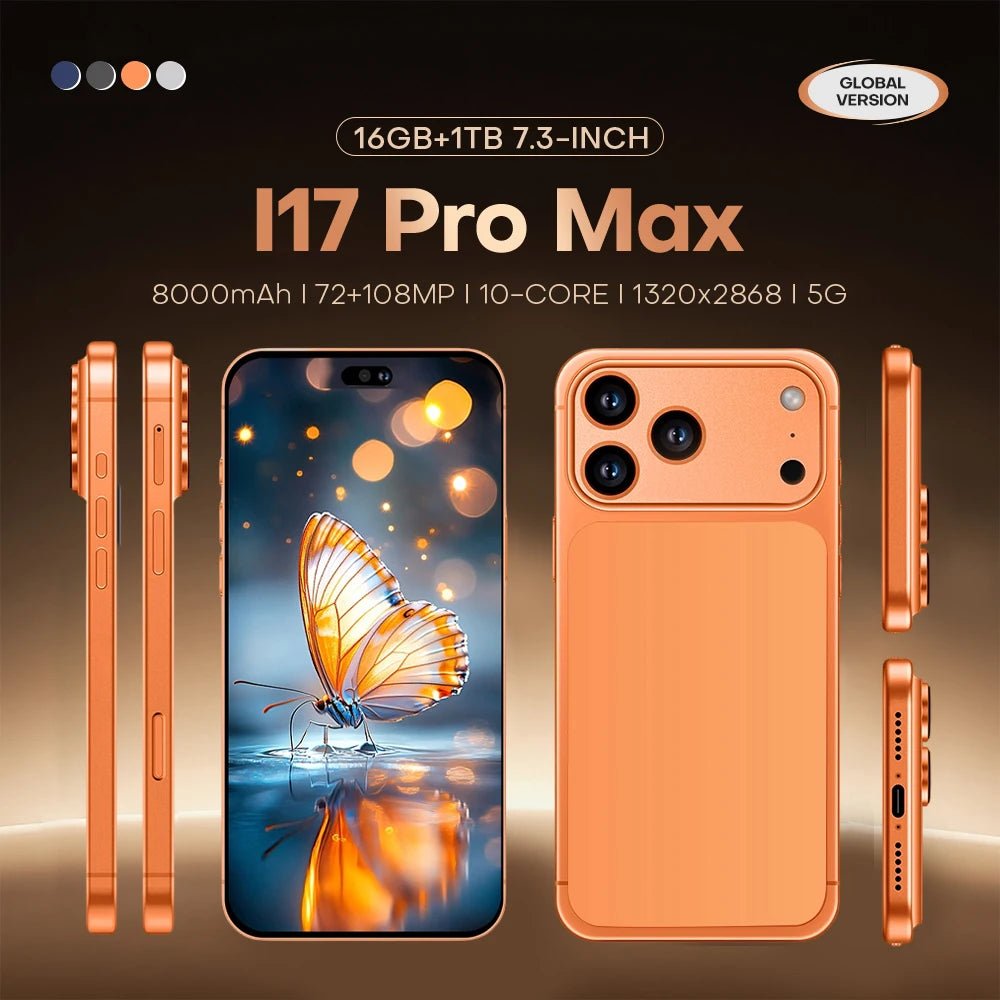 New I17 Pro Max Octa Core LTE/CDMA Dual Sim Global Version Smartphone 16GB+1TB Face Recognition HD 90Hz Mobile Phones Black New I17 Pro Max Octa Core LTE/CDMA Dual Sim Global Version Smartphone 16GB+1TB Face Recognition HD 90Hz Mobile Phones - shop_name
