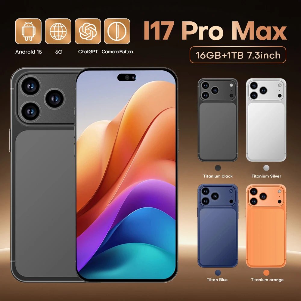 New I17 Pro Max Octa Core LTE/CDMA Dual Sim Global Version Smartphone 16GB+1TB Face Recognition HD 90Hz Mobile Phones Black New I17 Pro Max Octa Core LTE/CDMA Dual Sim Global Version Smartphone 16GB+1TB Face Recognition HD 90Hz Mobile Phones - shop_name