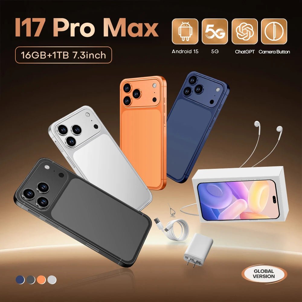 New I17 Pro Max Octa Core LTE/CDMA Dual Sim Global Version Smartphone 16GB+1TB Face Recognition HD 90Hz Mobile Phones Black New I17 Pro Max Octa Core LTE/CDMA Dual Sim Global Version Smartphone 16GB+1TB Face Recognition HD 90Hz Mobile Phones - shop_name
