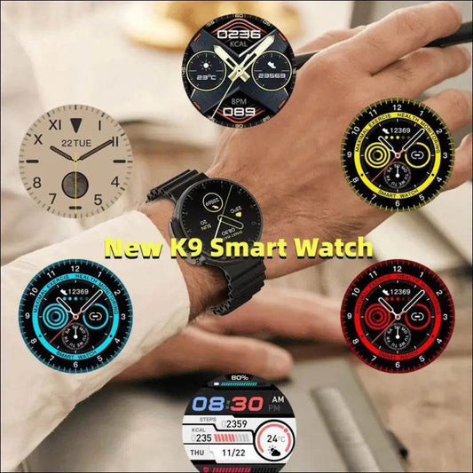New K9 Smart Watch 1.39 Round Screen Encoder True Screw Clip Wireless Charging NFC Offline And Payment Function - Update Avenue 