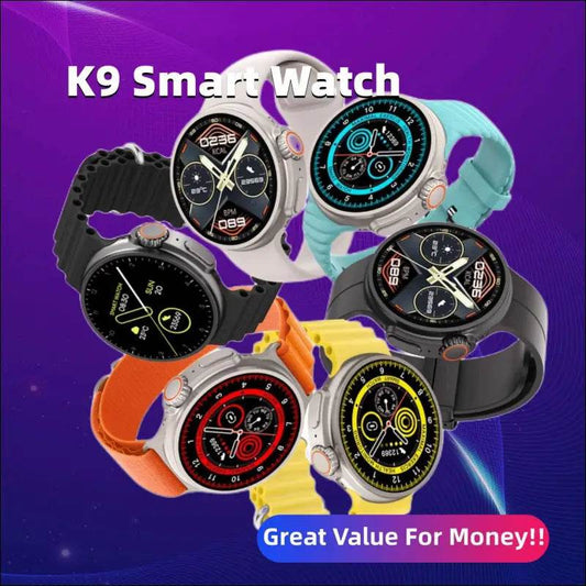 New K9 Smart Watch 1.39 Round Screen Encoder True Screw Clip Wireless Charging NFC Offline And Payment Function - Update Avenue 