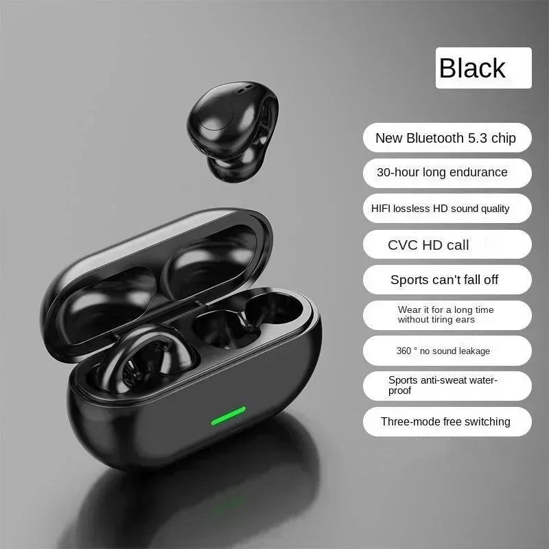 New Original T75 Bone Conduction Wireless Bluetooth 5.3 Headphones Sports Earphones HiFi Sound Quality Waterproof TWS Headset black New Original T75 Bone Conduction Wireless Bluetooth 5.3 Headphones Sports Earphones HiFi Sound Quality Waterproof TWS Headset - shop_name