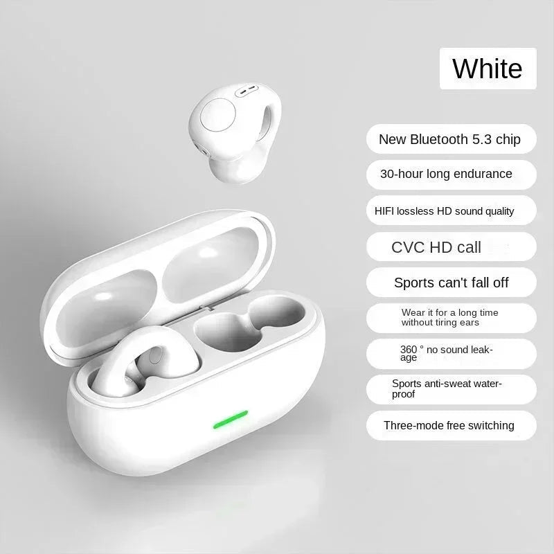 New Original T75 Bone Conduction Wireless Bluetooth 5.3 Headphones Sports Earphones HiFi Sound Quality Waterproof TWS Headset white New Original T75 Bone Conduction Wireless Bluetooth 5.3 Headphones Sports Earphones HiFi Sound Quality Waterproof TWS Headset - shop_name