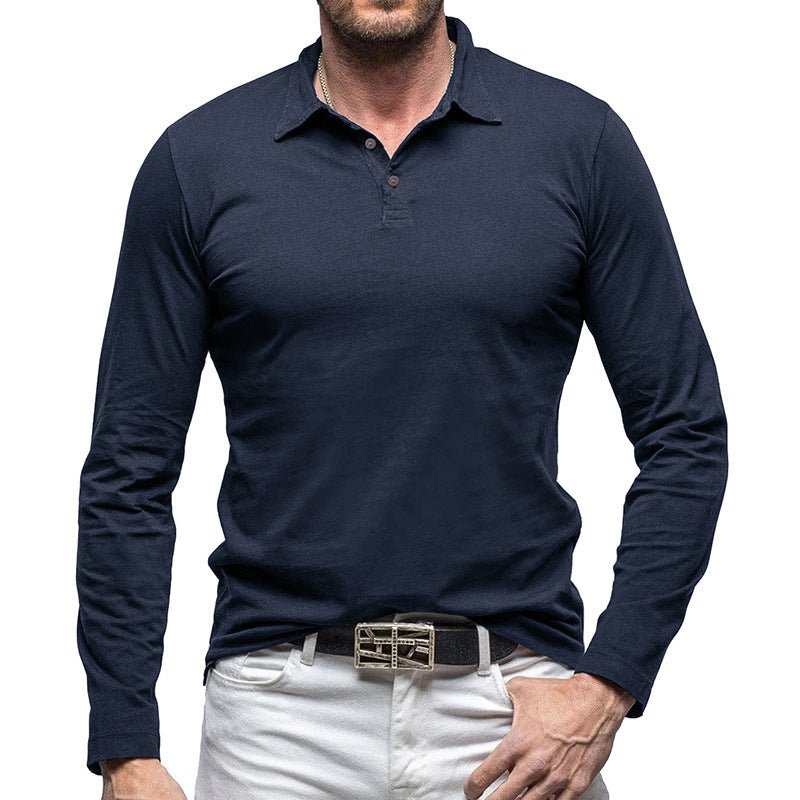 New Polo Collar European And American Men's T-shirt Dark Gray New Polo Collar European And American Men's T-shirt - shop_name