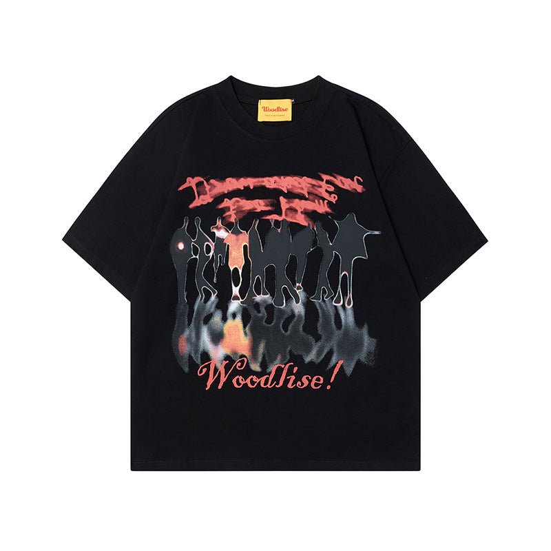 New Retro Abstract Graffiti Short Sleeve T-shirt Men's Summer Black New Retro Abstract Graffiti Short Sleeve T-shirt Men's Summer - shop_name