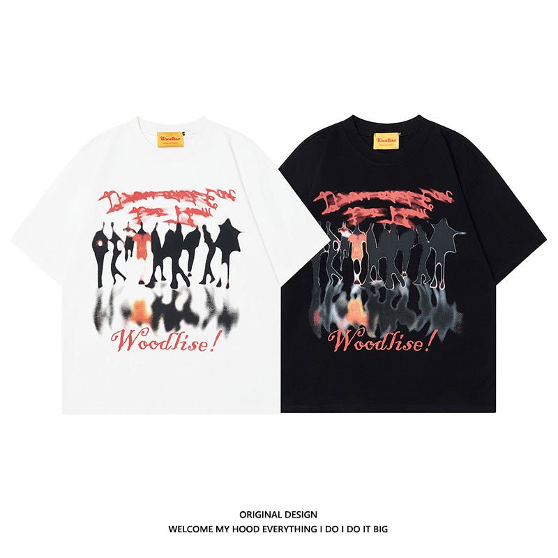 New Retro Abstract Graffiti Short Sleeve T-shirt Men's Summer Black New Retro Abstract Graffiti Short Sleeve T-shirt Men's Summer - shop_name