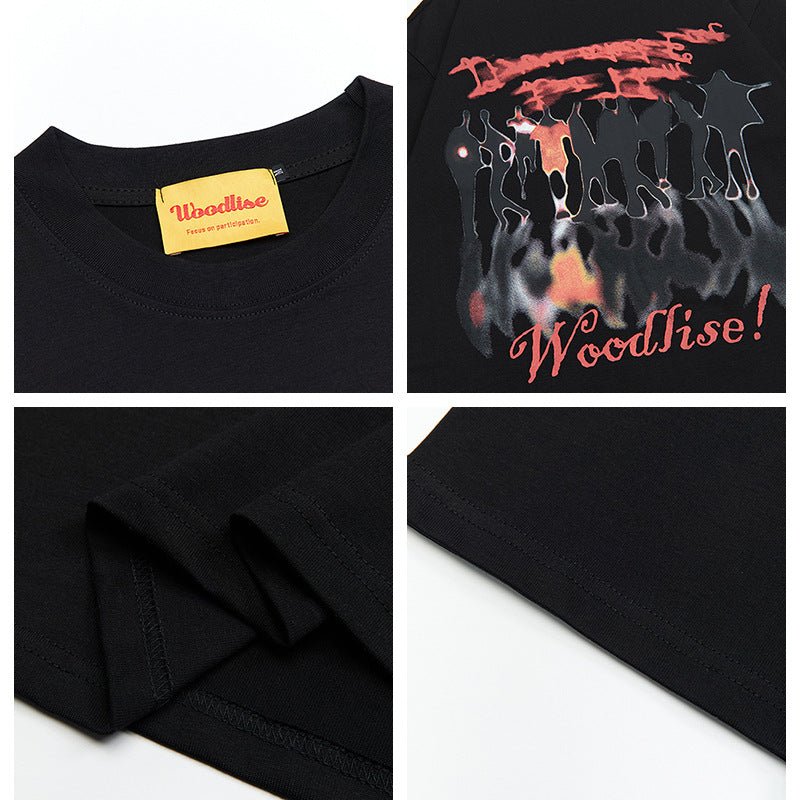 New Retro Abstract Graffiti Short Sleeve T-shirt Men's Summer Black New Retro Abstract Graffiti Short Sleeve T-shirt Men's Summer - shop_name