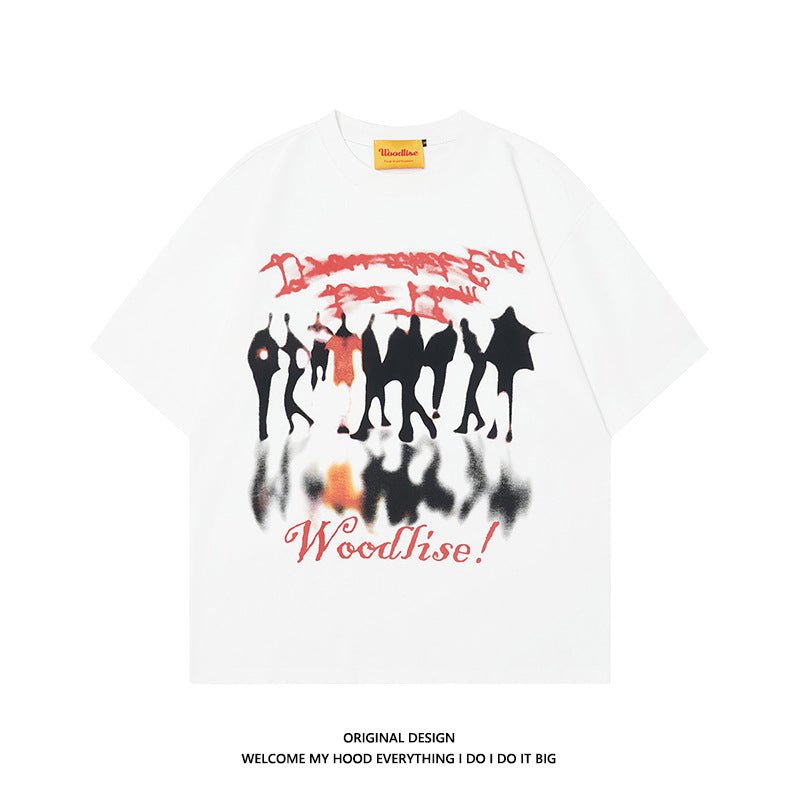 New Retro Abstract Graffiti Short Sleeve T-shirt Men's Summer White New Retro Abstract Graffiti Short Sleeve T-shirt Men's Summer - shop_name