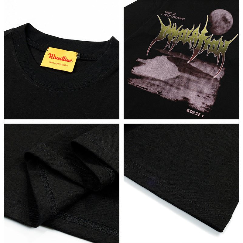 New Street Hip - hop Graffiti Short Sleeve T-shirt Men Black New Street Hip - hop Graffiti Short Sleeve T-shirt Men - shop_name