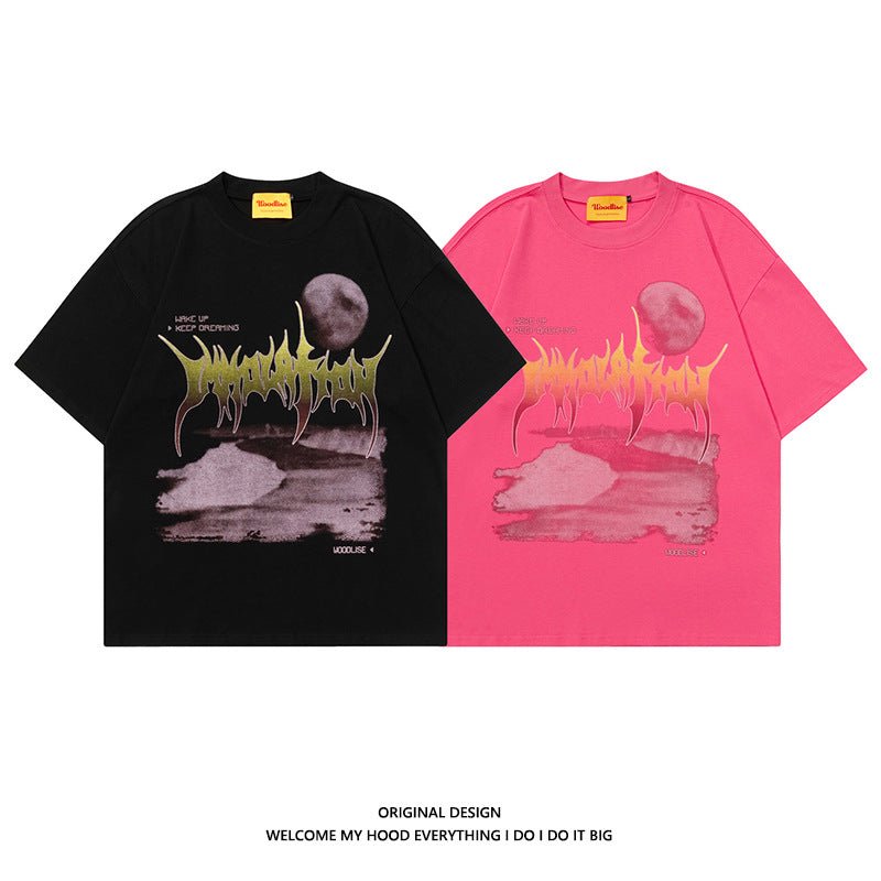 New Street Hip - hop Graffiti Short Sleeve T-shirt Men Black New Street Hip - hop Graffiti Short Sleeve T-shirt Men - shop_name