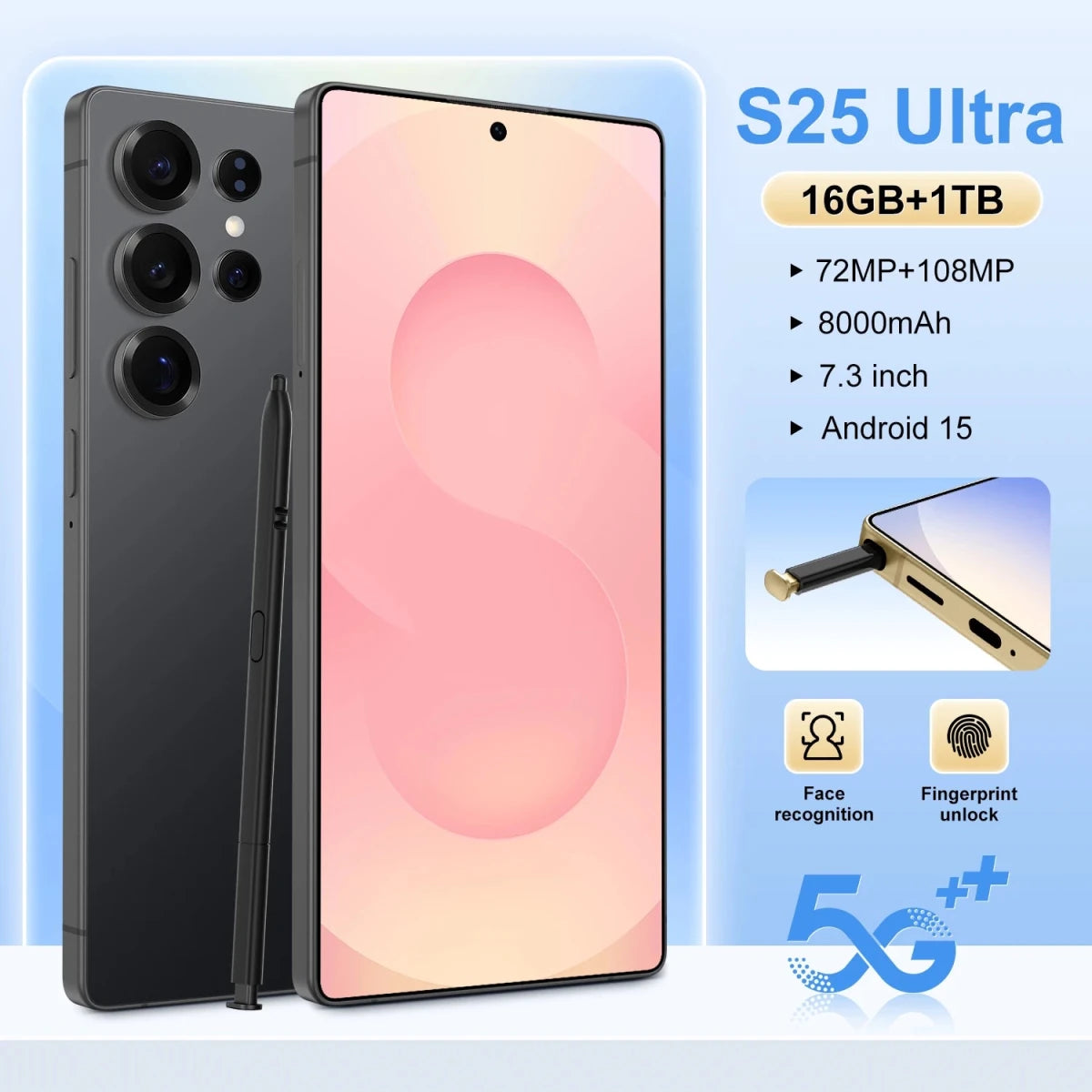 New Unlocked S25 Ultra Android15 Phone 16GB+1TB 7.3Inch Screen Dual Sim 48MP Camera S25 Ultra Smartphone Black New Unlocked S25 Ultra Android15 Phone 16GB+1TB 7.3Inch Screen Dual Sim 48MP Camera S25 Ultra Smartphone - shop_name