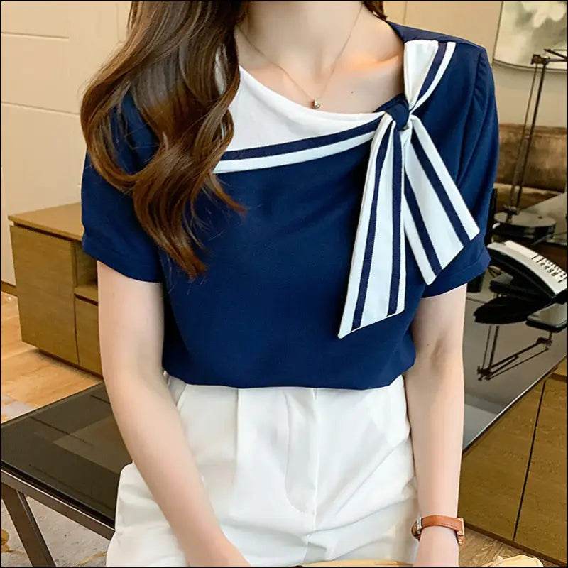 Niche Sweet Bow Chiffon Top - Update Avenue 