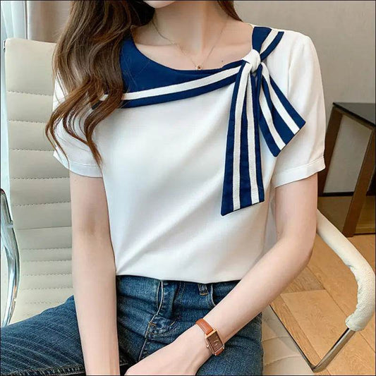 Niche Sweet Bow Chiffon Top - Update Avenue 