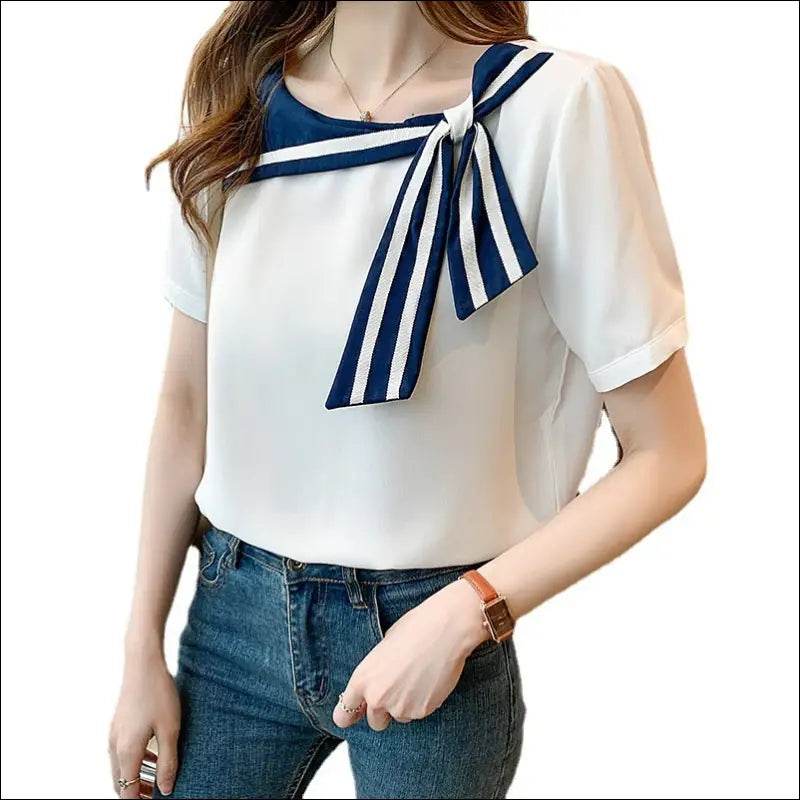 Niche Sweet Bow Chiffon Top - Update Avenue 
