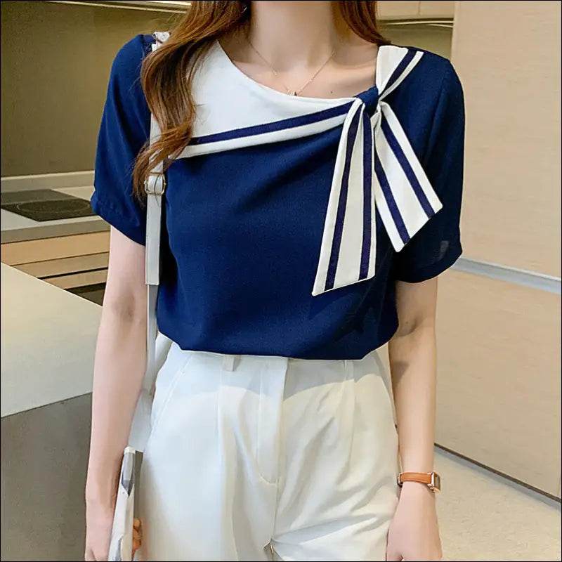 Niche Sweet Bow Chiffon Top - Update Avenue 