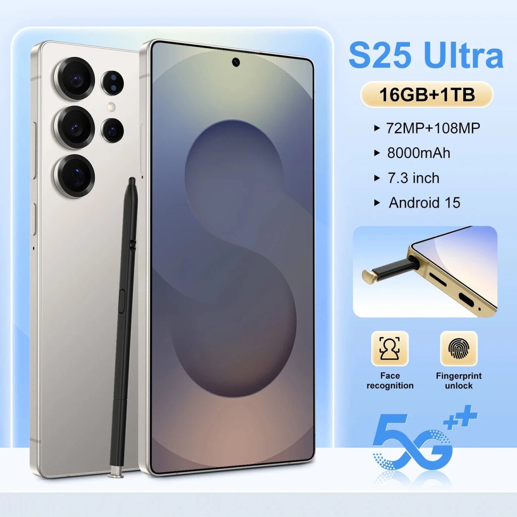 Original 5G Smartphone S25 ultra 16GB+1TB Android 15.0 Dual SIM Mobile Phone with 7.3inch HD Screen Used Condition Green Original 5G Smartphone S25 ultra 16GB+1TB Android 15.0 Dual SIM Mobile Phone with 7.3inch HD Screen Used Condition - shop_name