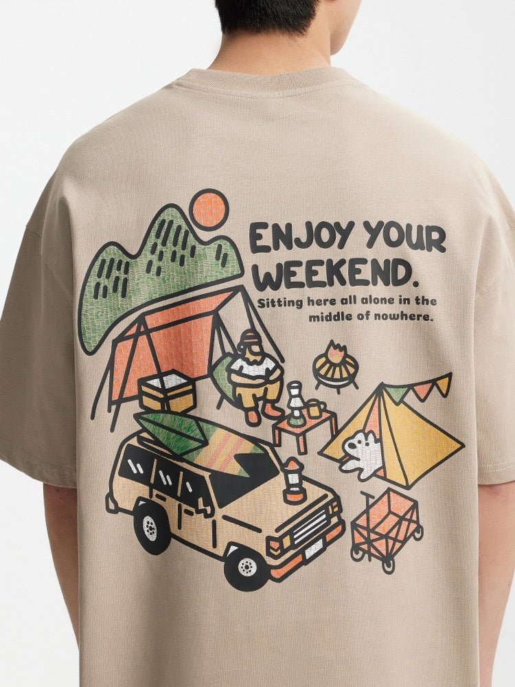 Outdoor Camping Printed T-shirt White Outdoor Camping Printed T-shirt - shop_name