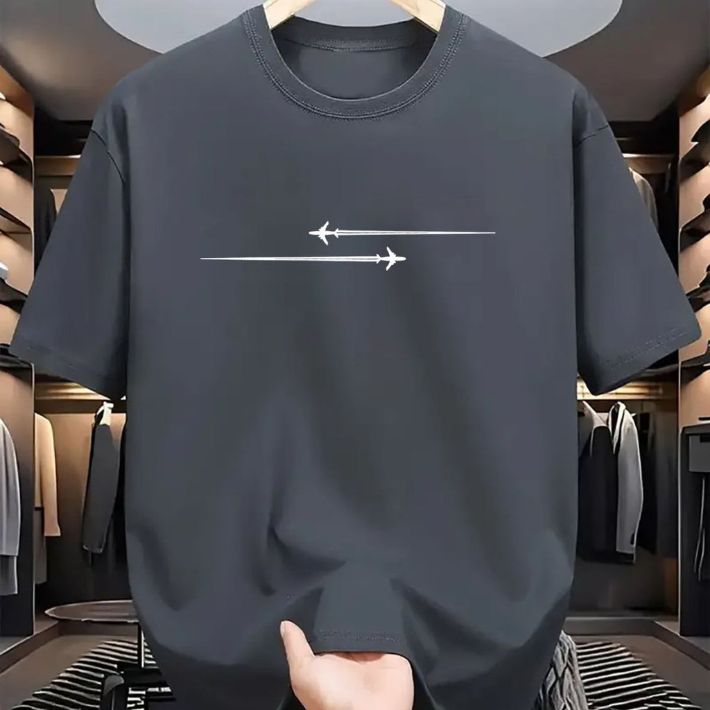 Pattern Printed Comfortable Sports Round Neck T-shirt Dark Gray Pattern Printed Comfortable Sports Round Neck T-shirt - shop_name