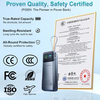 PISEN 240W Power Bank With Fast Charging Cable 27000mAh Portable PD3.1 CCC Powerbank for Laptop Notebook iPhone External Battery 67W 20000mAh Grey PISEN 240W Power Bank With Fast Charging Cable 27000mAh Portable PD3.1 CCC Powerbank for Laptop Notebook iPhone External Battery - shop_name