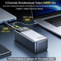 PISEN 240W Power Bank With Fast Charging Cable 27000mAh Portable PD3.1 CCC Powerbank for Laptop Notebook iPhone External Battery 67W 20000mAh Grey PISEN 240W Power Bank With Fast Charging Cable 27000mAh Portable PD3.1 CCC Powerbank for Laptop Notebook iPhone External Battery - shop_name