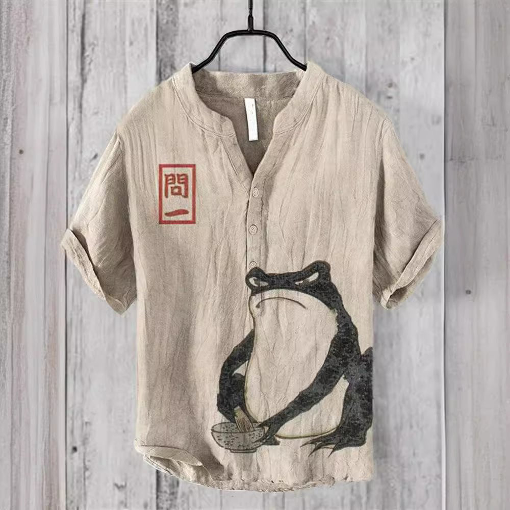 Plus Size Digital Printing Men's Short Sleeve Khaki Plus Size Digital Printing Men's Short Sleeve - shop_name