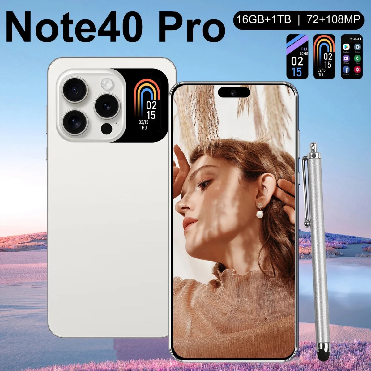 Popular Note40 Pro Android System Smartphone HD Screen 16G+1TB 4000mAh Face Unlock Quality Phones French German Spanish English Blue Popular Note40 Pro Android System Smartphone HD Screen 16G+1TB 4000mAh Face Unlock Quality Phones French German Spanish English - shop_name