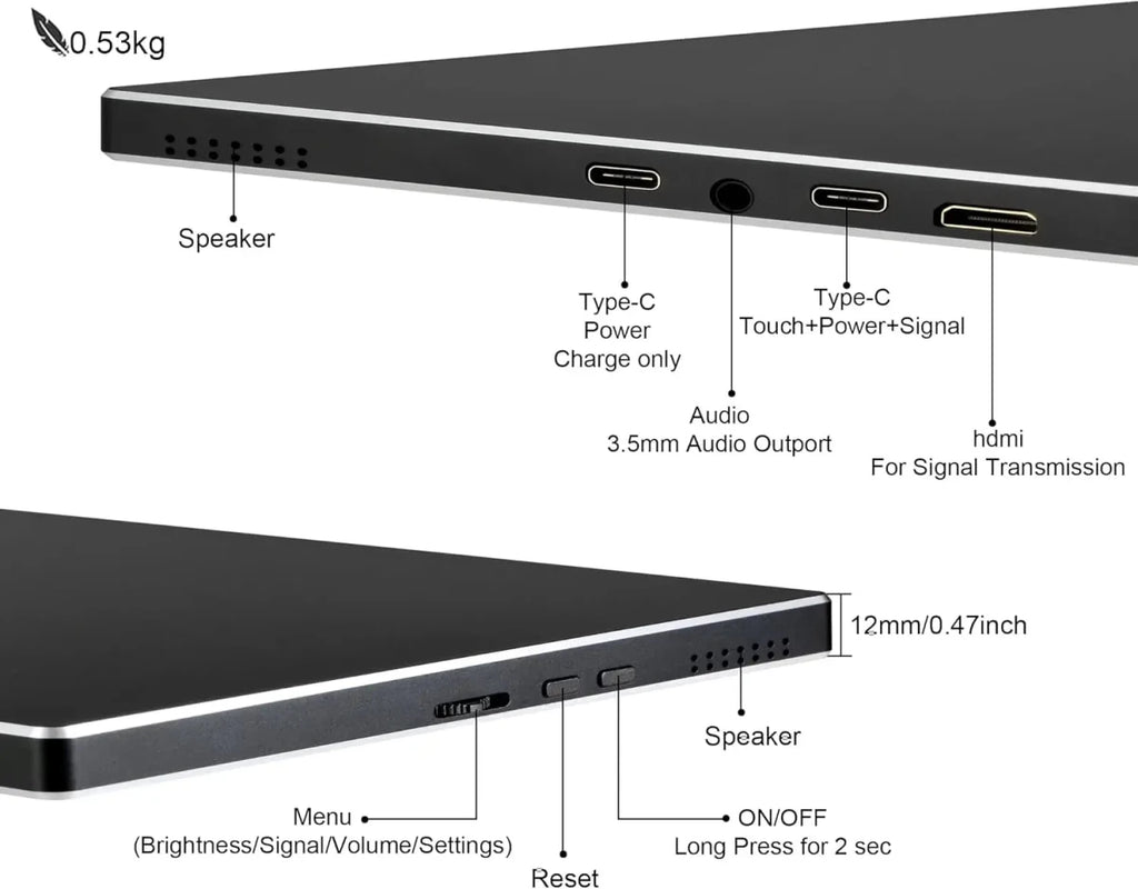 Portable Monitor 9 inch 2K 2560*1600 IPS Touch Screen 73% NTSC USB C HDMI Computer Laptop LCD Monitor for MacBook Phone Xbox PS5 Portable Monitor 9 inch 2K 2560*1600 IPS Touch Screen 73% NTSC USB C HDMI Computer Laptop LCD Monitor for MacBook Phone Xbox PS5 - shop_name