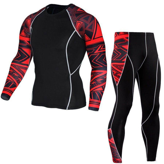 Printed long sleeve gym suit - Update Avenue 