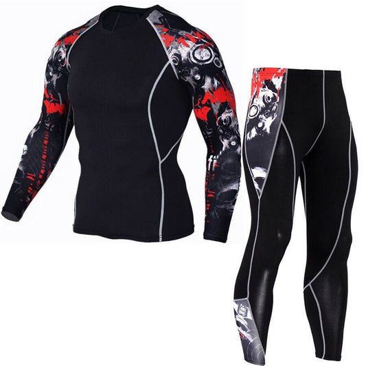 Printed long sleeve gym suit - Update Avenue 