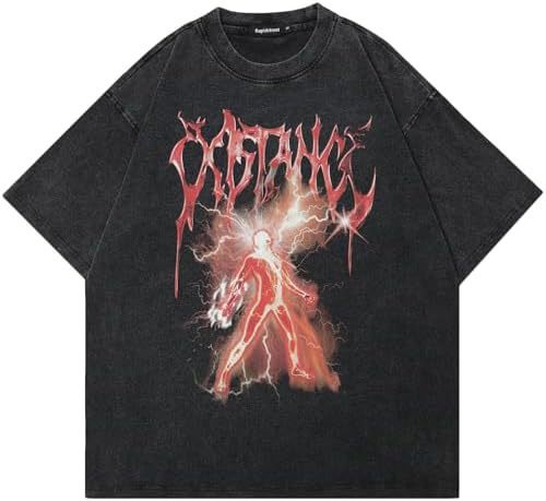 Retro Cotton - padded Clothes T-shirt Street Hip Hop Casual Short Sleeve Men Clothing Top 56WashedBlack Retro Cotton - padded Clothes T-shirt Street Hip Hop Casual Short Sleeve Men Clothing Top - shop_name