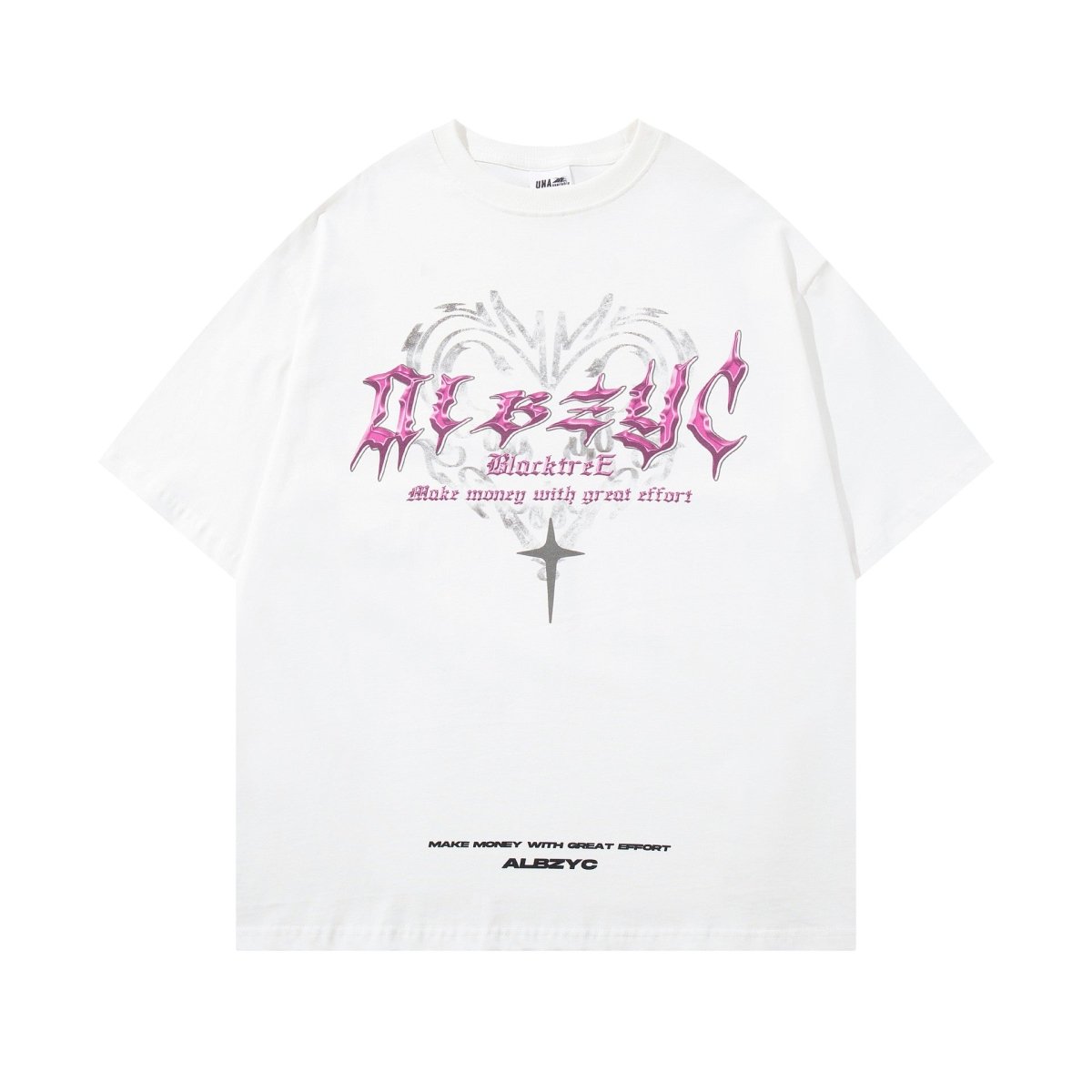 Retro Design Printed Round Neck Short Sleeve T-shirt White Retro Design Printed Round Neck Short Sleeve T-shirt - shop_name