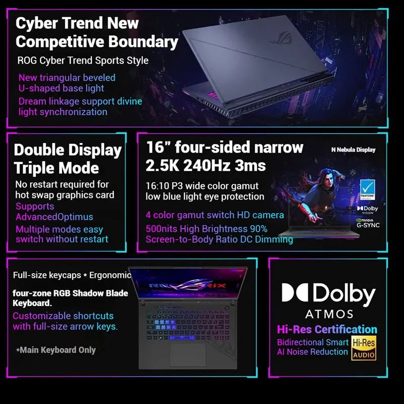 ROG Strix G16 Gaming Laptop 13th Gen Intel I9 4GHz 32GB 2TB SSD 16inch QHD+ 240Hz English Dual Dedicated Graphics Win11 Home 64 GB ROG Strix G16 Gaming Laptop 13th Gen Intel I9 4GHz 32GB 2TB SSD 16inch QHD+ 240Hz English Dual Dedicated Graphics Win11 Home - shop_name