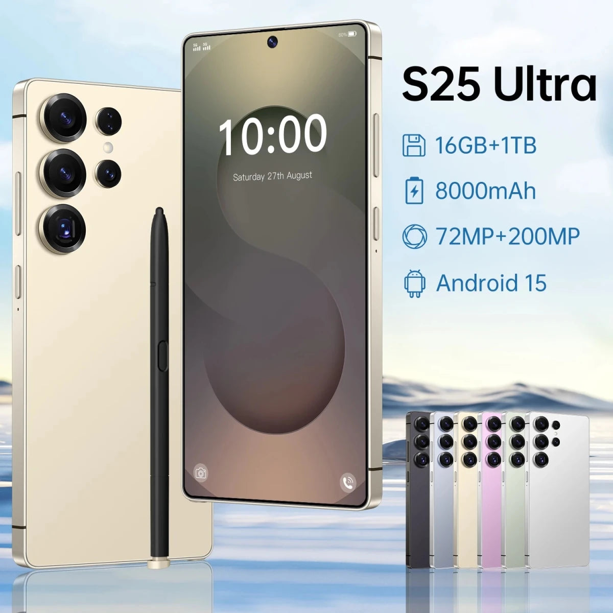 S25 Ultra Global Version Lockless 5G Smart Cell Phone 7.3 - Inch Screen 16GB RAM Dual Sim Card 108MP Android 15.0 System Wholesale Gold S25 Ultra Global Version Lockless 5G Smart Cell Phone 7.3 - Inch Screen 16GB RAM Dual Sim Card 108MP Android 15.0 System Wholesale - shop_name