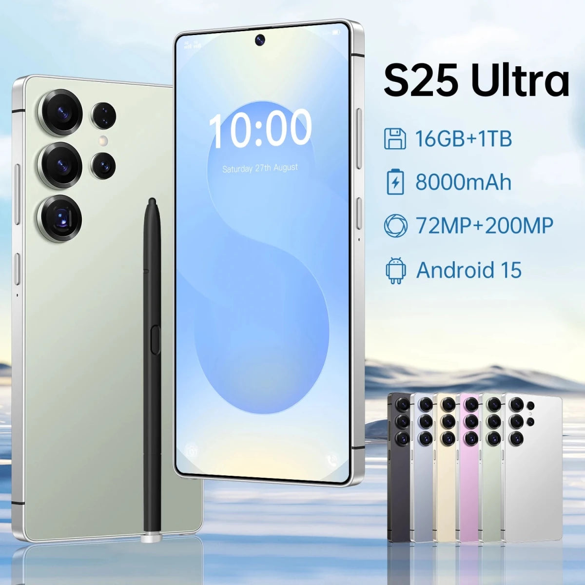 S25 Ultra Global Version Lockless 5G Smart Cell Phone 7.3 - Inch Screen 16GB RAM Dual Sim Card 108MP Android 15.0 System Wholesale Green S25 Ultra Global Version Lockless 5G Smart Cell Phone 7.3 - Inch Screen 16GB RAM Dual Sim Card 108MP Android 15.0 System Wholesale - shop_name