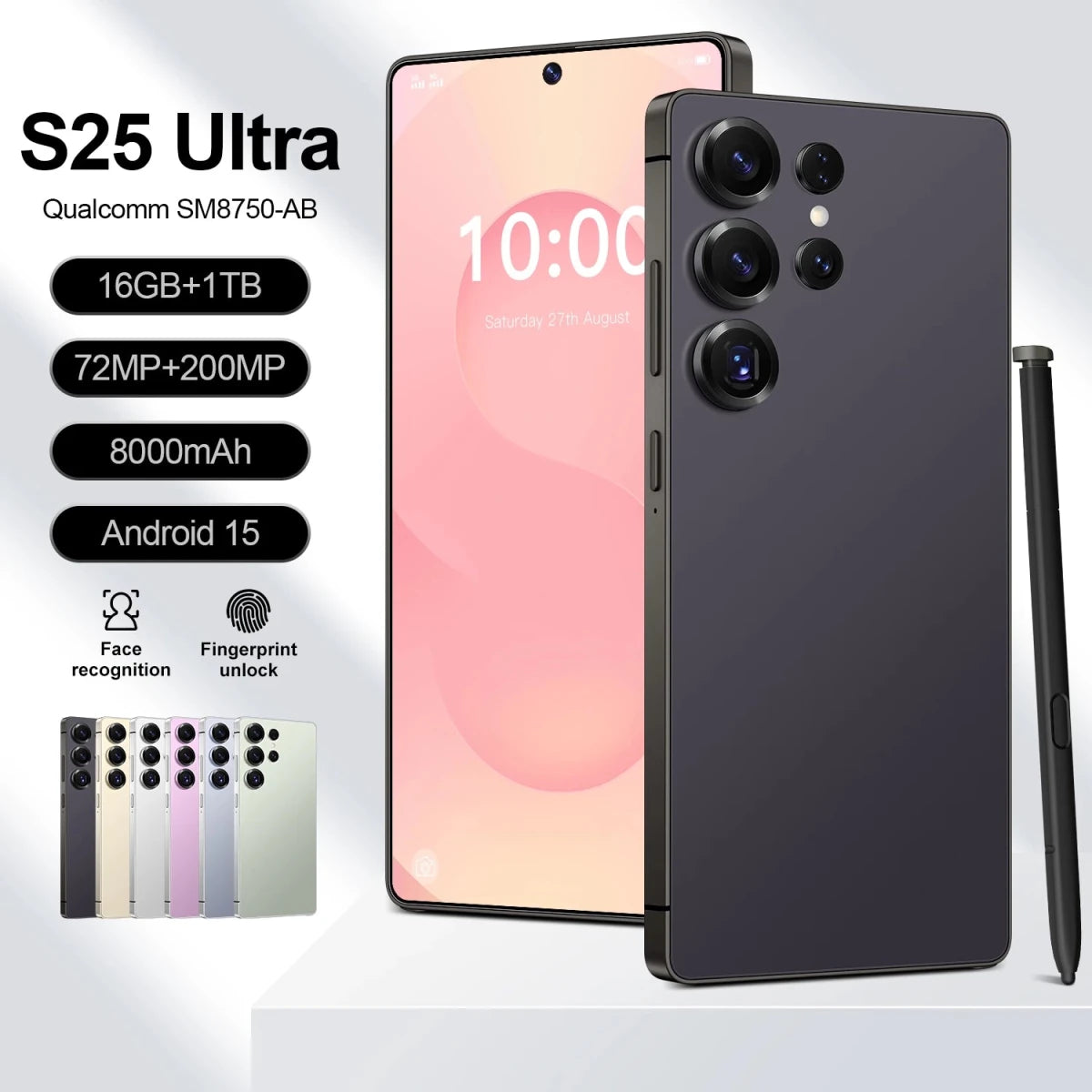 S25 Ultra Global Version Lockless 5G Smart Cell Phone 7.3 - Inch Screen 16GB RAM Dual Sim Card 108MP Android 15.0 System Wholesale Black S25 Ultra Global Version Lockless 5G Smart Cell Phone 7.3 - Inch Screen 16GB RAM Dual Sim Card 108MP Android 15.0 System Wholesale - shop_name