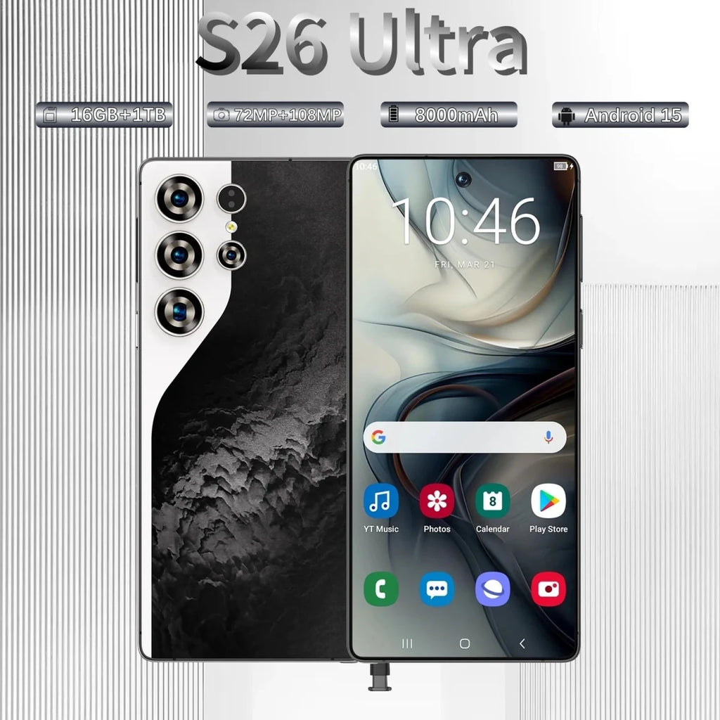S26 Ultra5G MTK Octa Core LTE Dual Sim Business Smart Phone HD OLED 90Hz Display 108MP Rear Camera Android 15 8000mAh 512GB 5G Green S26 Ultra5G MTK Octa Core LTE Dual Sim Business Smart Phone HD OLED 90Hz Display 108MP Rear Camera Android 15 8000mAh 512GB 5G - shop_name
