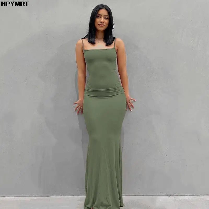 Satin Slip Sleeveless Backless Slim Sexy Maxi Dress 2022 Spring Women Party Y2K Concise Bodycon Elegant Dresses Female Clothing Green Satin Slip Sleeveless Backless Slim Sexy Maxi Dress 2022 Spring Women Party Y2K Concise Bodycon Elegant Dresses Female Clothing - shop_name
