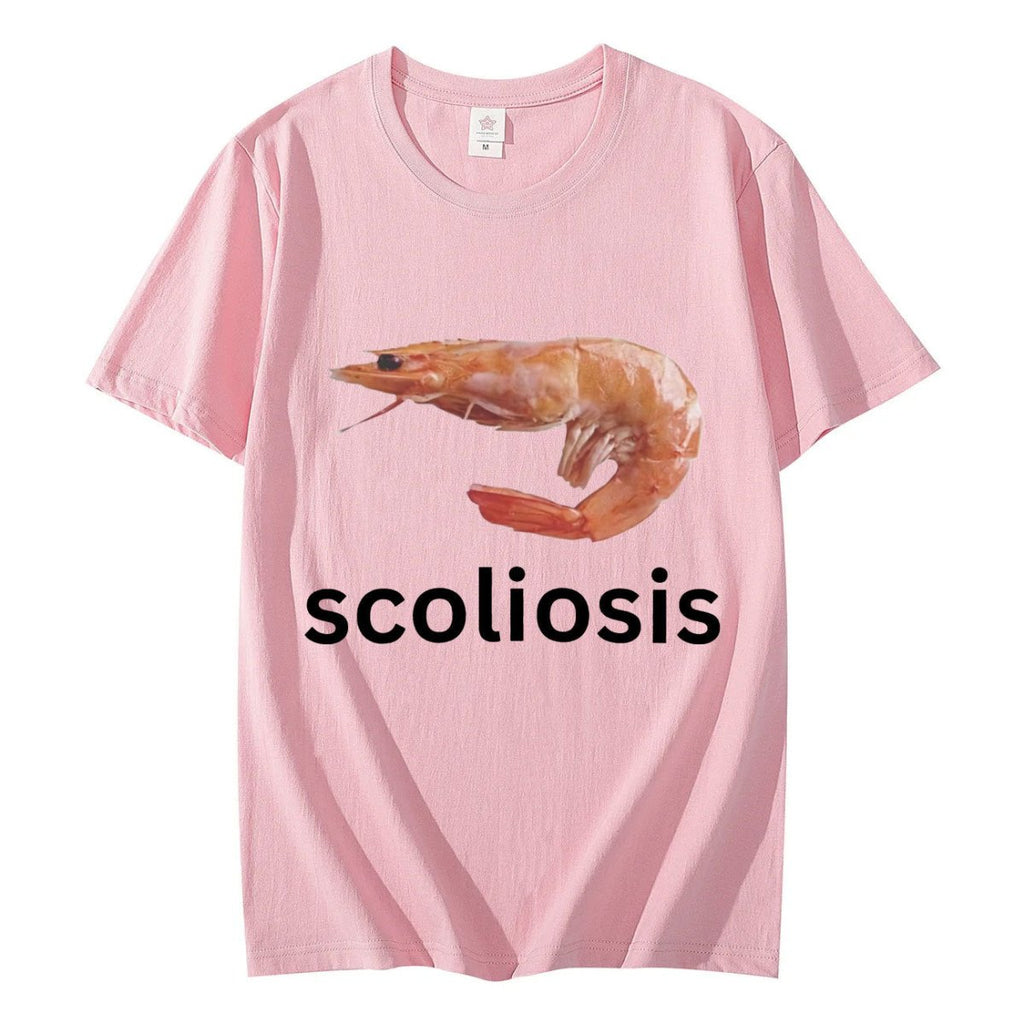 Scoliosis Funny Shrimp Meme T-shirt Unisex Fashion Black Scoliosis Funny Shrimp Meme T-shirt Unisex Fashion - shop_name