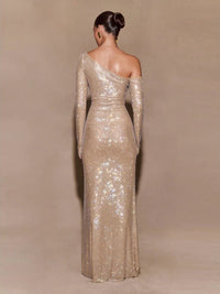 Sexy Diagonal Collar Sparkly Diamonds Long Dress Women Long Sleeves Shiny Rhinestones Slim Dresses Evening Party Cokctail Gowns GRAY Sexy Diagonal Collar Sparkly Diamonds Long Dress Women Long Sleeves Shiny Rhinestones Slim Dresses Evening Party Cokctail Gowns - shop_name