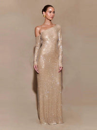 Sexy Diagonal Collar Sparkly Diamonds Long Dress Women Long Sleeves Shiny Rhinestones Slim Dresses Evening Party Cokctail Gowns GRAY Sexy Diagonal Collar Sparkly Diamonds Long Dress Women Long Sleeves Shiny Rhinestones Slim Dresses Evening Party Cokctail Gowns - shop_name