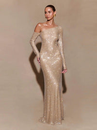 Sexy Diagonal Collar Sparkly Diamonds Long Dress Women Long Sleeves Shiny Rhinestones Slim Dresses Evening Party Cokctail Gowns GRAY Sexy Diagonal Collar Sparkly Diamonds Long Dress Women Long Sleeves Shiny Rhinestones Slim Dresses Evening Party Cokctail Gowns - shop_name