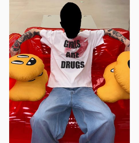 Short Sleeved Cotton Text Concept White Short Sleeved Cotton Text Concept - shop_name