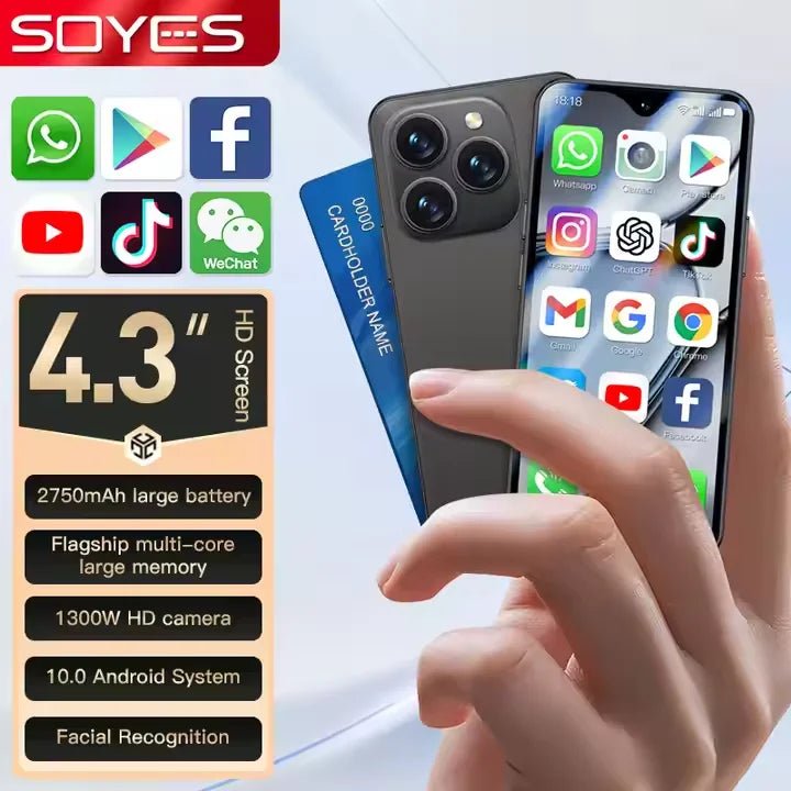 SOYES XS18 Pro Max Mini Smartphone 2GB RAM+16GB ROM 4G Network Full Band 2750mAh Mobile Phones Play Store Small Phone Black SOYES XS18 Pro Max Mini Smartphone 2GB RAM+16GB ROM 4G Network Full Band 2750mAh Mobile Phones Play Store Small Phone - shop_name