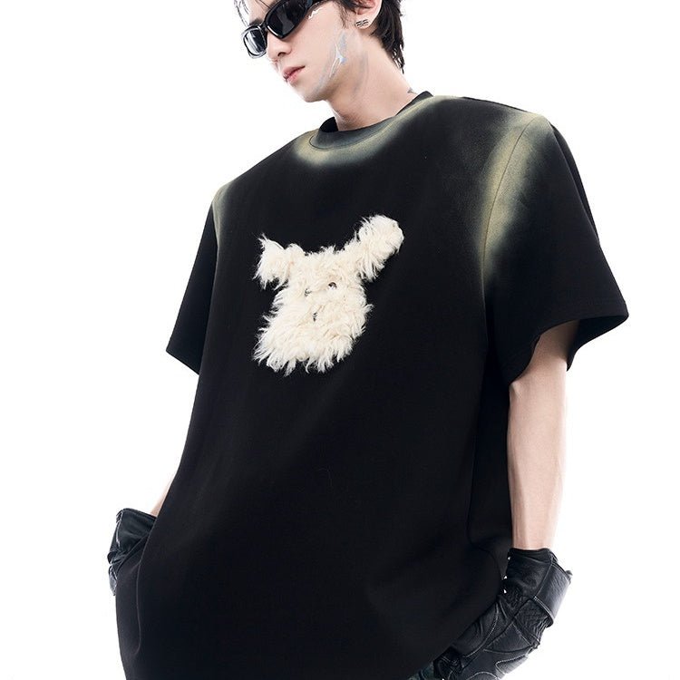 Special - interest Design Tie - dye Color Matching Design Loose Half Sleeve T-shirt Black Special - interest Design Tie - dye Color Matching Design Loose Half Sleeve T-shirt - shop_name