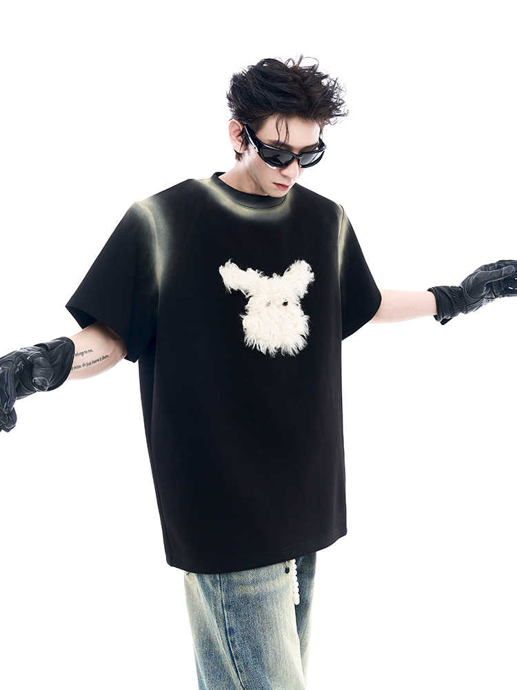 Special - interest Design Tie - dye Color Matching Design Loose Half Sleeve T-shirt Black Special - interest Design Tie - dye Color Matching Design Loose Half Sleeve T-shirt - shop_name