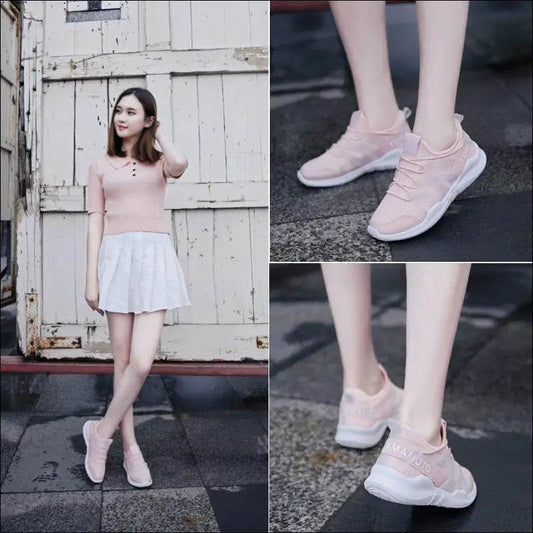 Sports Shoes Women's White Shoes Increased Breathable Casual Running Shoes - Update Avenue 