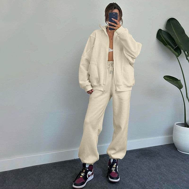 Sports Suits With Pockets Stand-up Collar Zipper Cardigan And Drawstring Trousers Fashion Jogger Set Outfits Tracksuits Women's Clothing - Update Avenue 