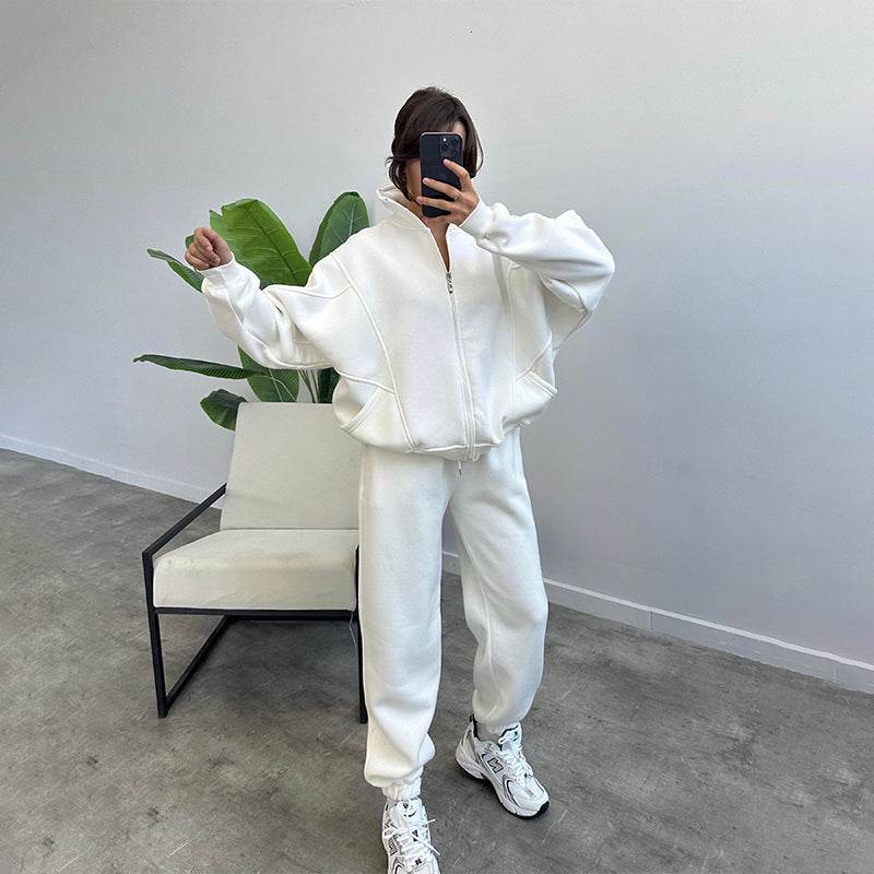 Sports Suits With Pockets Stand-up Collar Zipper Cardigan And Drawstring Trousers Fashion Jogger Set Outfits Tracksuits Women's Clothing - Update Avenue 
