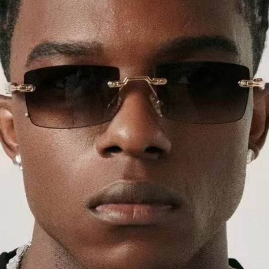 Square Frameless Trimming Sunglasses Men's UV Protection - Update Avenue 